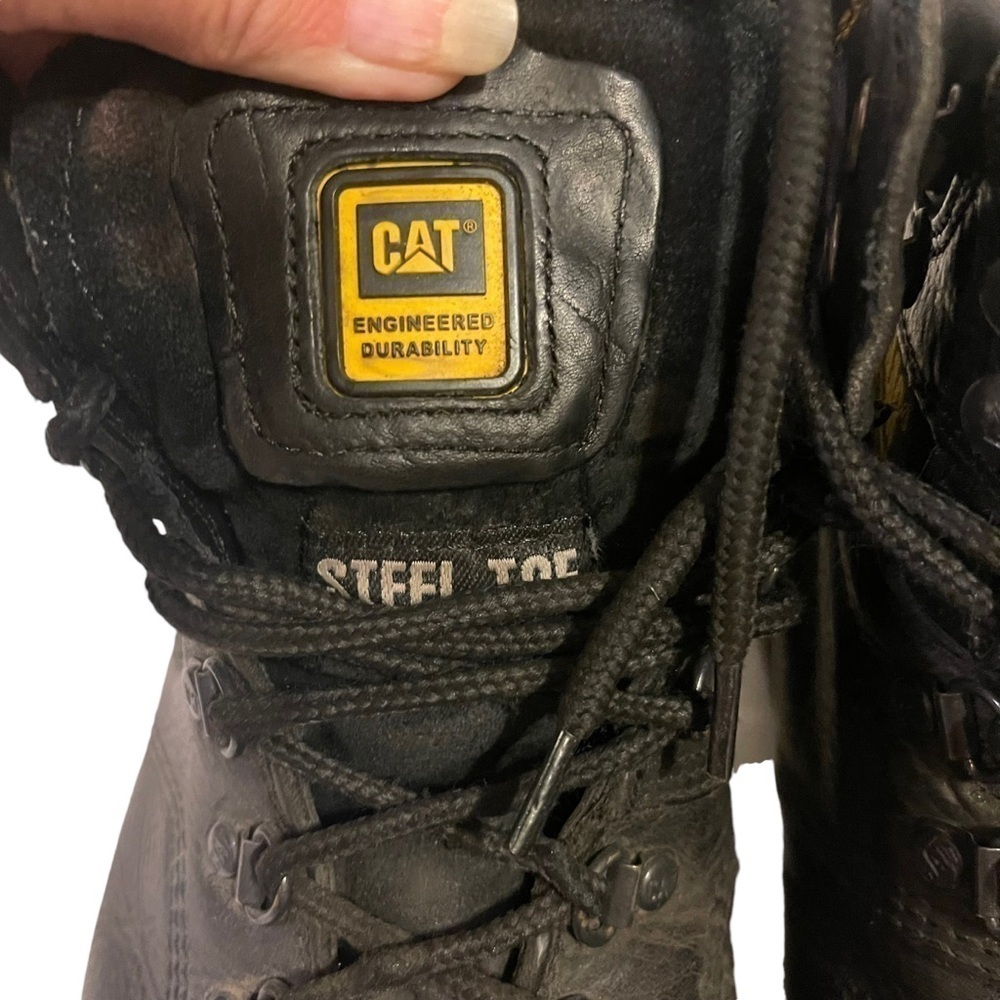 Men’s Caterpillar CAT Black Steel Toe Work Boots - Picture 5 of 9